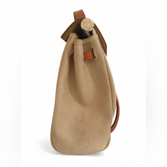 Hermes Herbag Backpack 2 Bags in 1 Beige Canvas and Leather - Picture 6 of 15